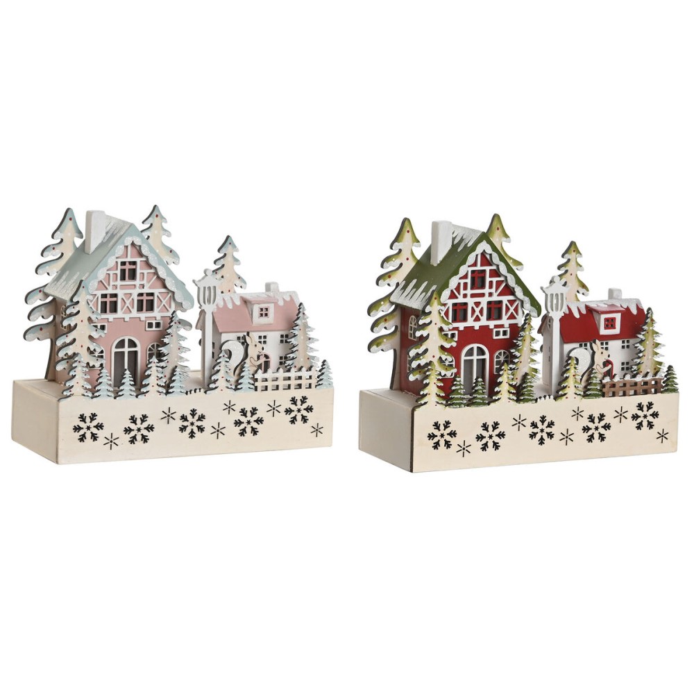 Weihnachtsschmuck DKD Home Decor Rot Rosa 21 x 9,5 x 19 cm (2 Stück)