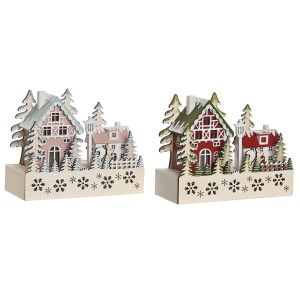 Weihnachtsschmuck DKD Home Decor Rot Rosa 21 x 9,5 x 19 cm (2 Stück)