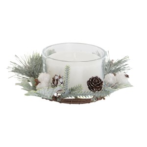 Kerze DKD Home Decor Weiß Weihnachten 15 x 15 x 5.5 cm 13 x 13 x 5,5 cm
