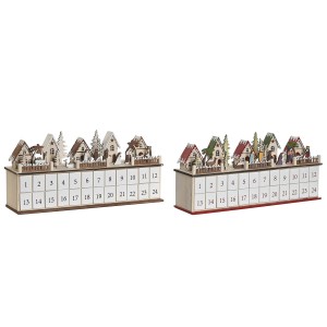 Adventskalender DKD Home Decor Holz 45 x 11 x 23 cm (2 Stück)