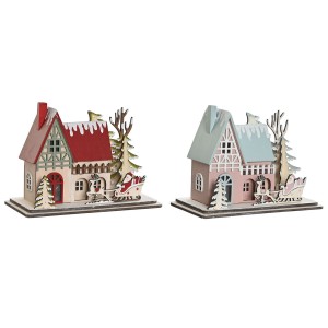 Weihnachtsschmuck DKD Home Decor Rot Hellrosa 23,5 x 11 x 20,5 cm (2 Stück)