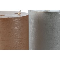 Bougie LED DKD Home Decor Doré Argenté 15 x 15 x 20 cm (AA) (2 Unités)