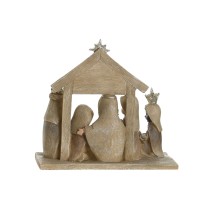 Weihnachtskrippe DKD Home Decor Blau Braun Gold Harz 7 x 7 x 15,5 cm (2 Stück)