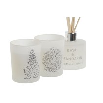 Kerzen-Set DKD Home Decor Weiß Weihnachten 5 x 5 x 6 cm