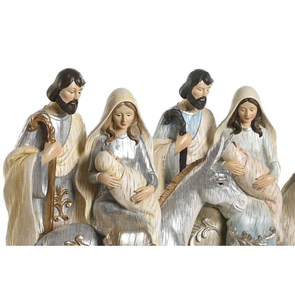 Christmas nativity set DKD Home Decor Blue White Brown Silver Resin 23,5 x 16 x 32 cm (2 Units)