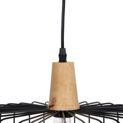 Deckenlampe Schwarz natürlich Holz Eisen 220-240 V 35 x 35 cm