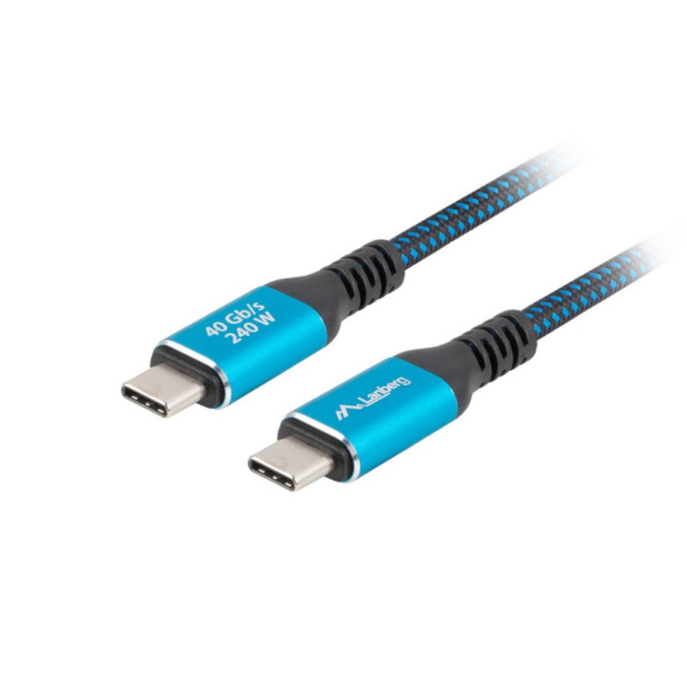 USB-C-Kabel Lanberg CA-CMCM-45CU-0015-BK Blau Schwarz 1,5 m