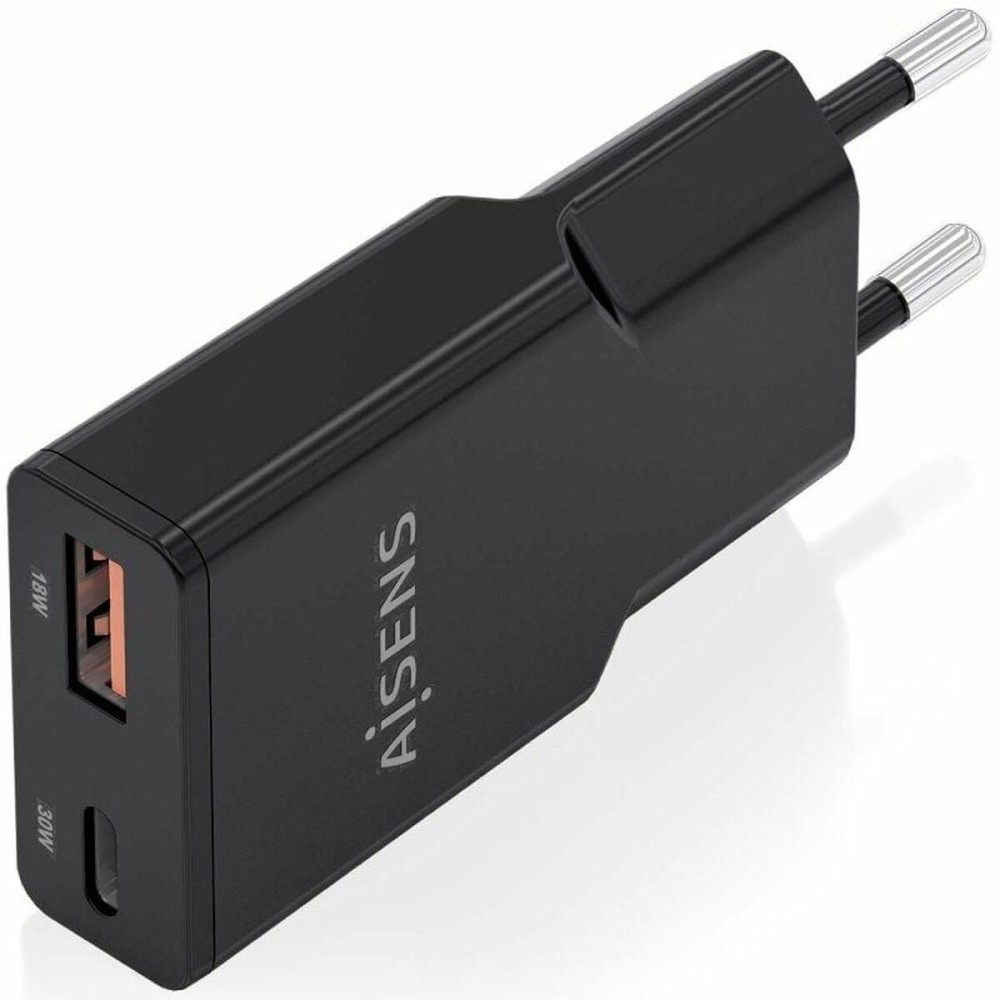 Wandladegerät Aisens ASCH-30W2P047-BK Schwarz 30 W