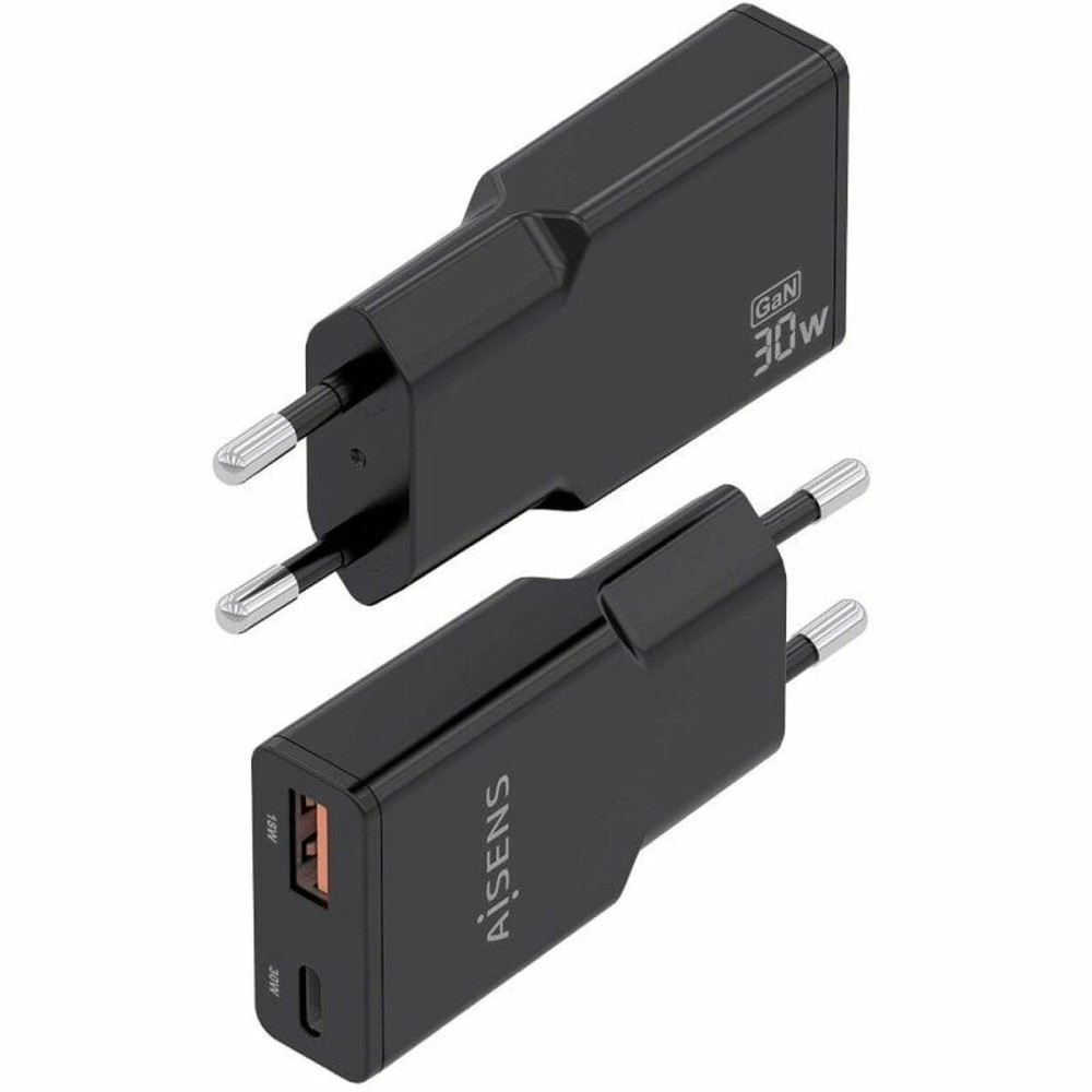 Wandladegerät Aisens ASCH-30W2P047-BK Schwarz 30 W