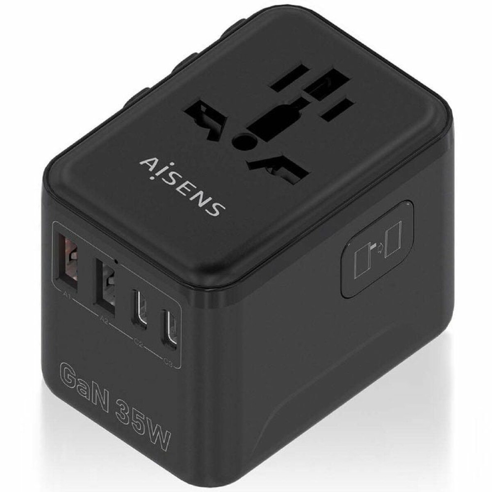 Wandladegerät Aisens ASPS-2A3C09-BK 35 W Schwarz