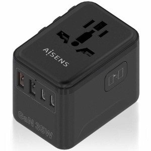 Wandladegerät Aisens ASPS-2A3C09-BK 35 W Schwarz