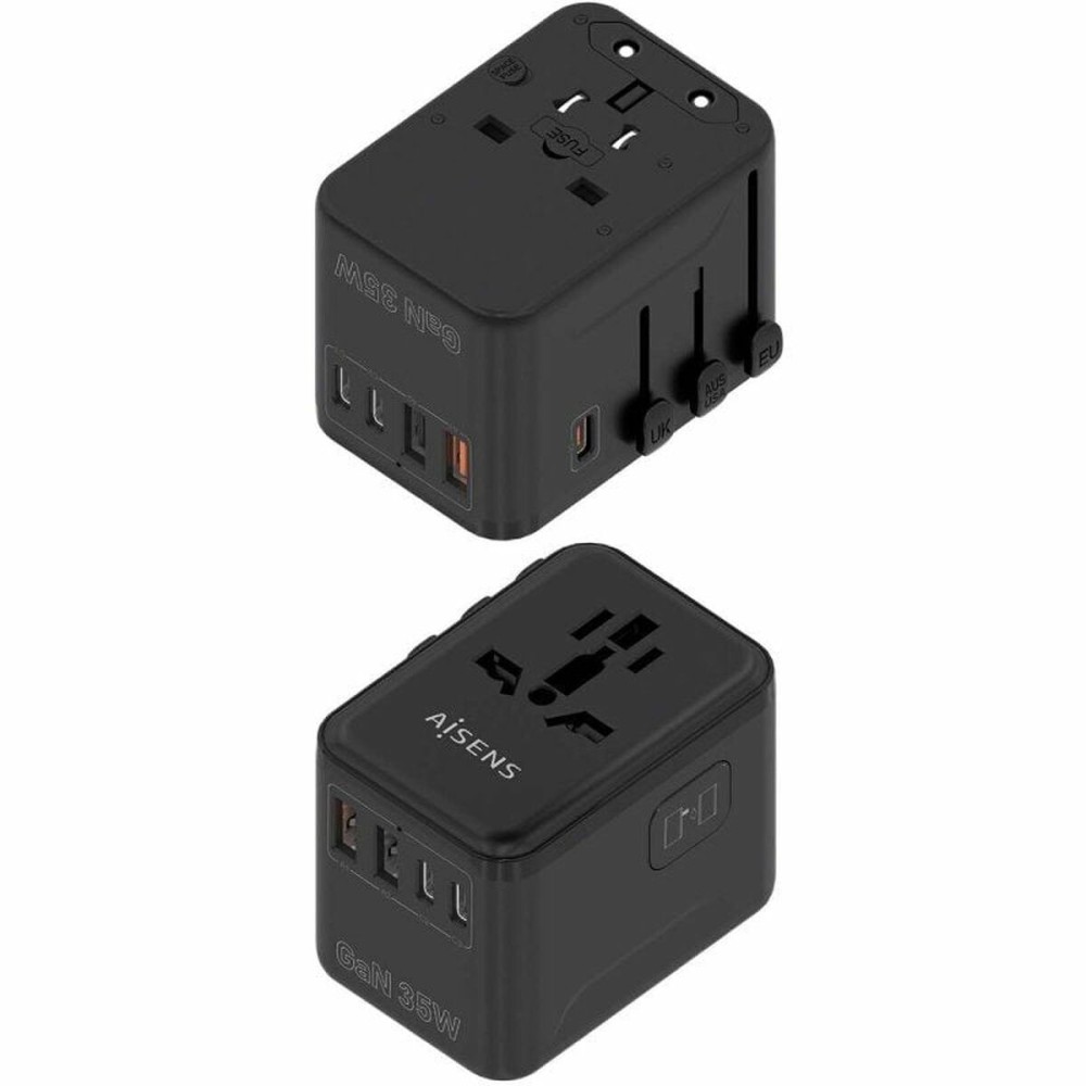 Wandladegerät Aisens ASPS-2A3C09-BK 35 W Schwarz