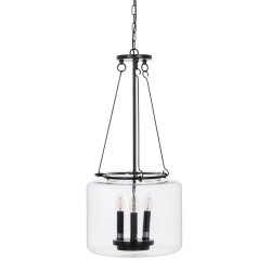 Suspension Noir Verre Fer 220-240 V 35 x 35 x 72 cm