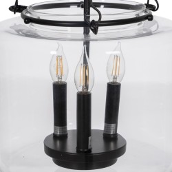 Suspension Noir Verre Fer 220-240 V 35 x 35 x 72 cm