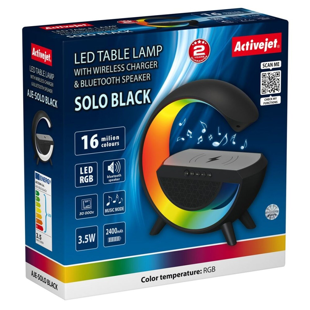 Tischleuchte Activejet AJE-SOLO RGB Black Schwarz Bunt Kunststoff 2,8 x 43,5 x 8 cm