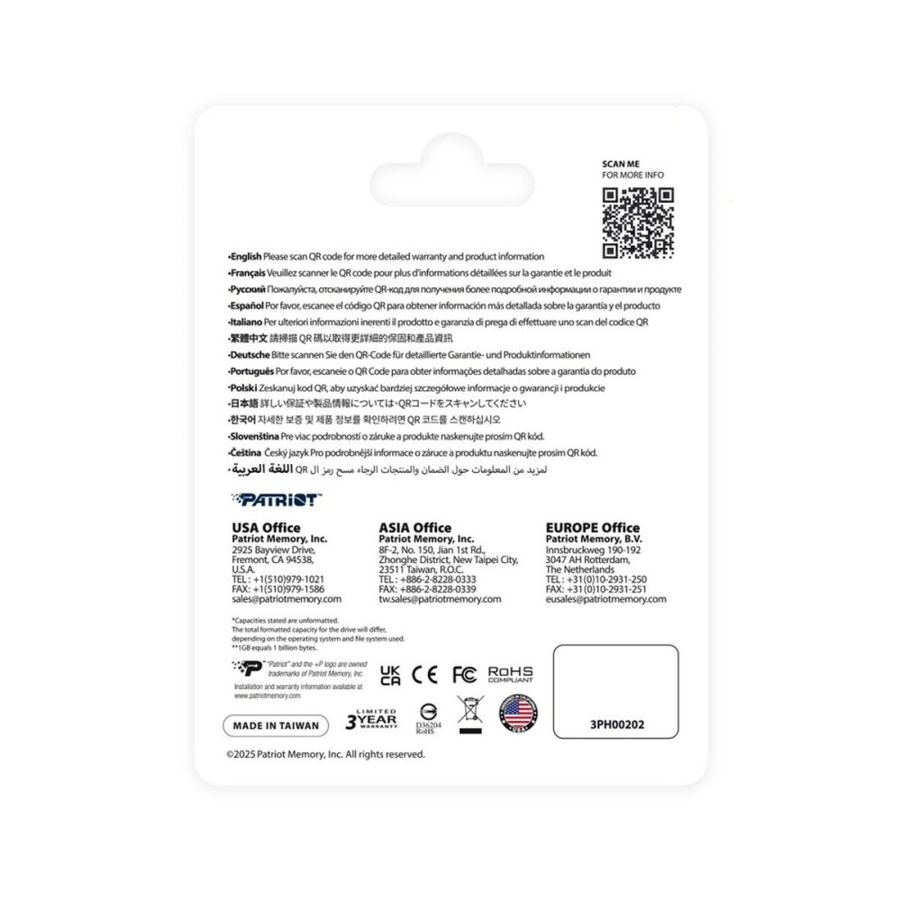 Clé USB Patriot Memory PS64GT560DS5D Argenté 64 GB