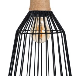 Ceiling Light Black Natural Wood Iron 220-240 V 20 x 19,5 cm