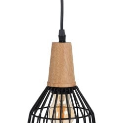 Deckenlampe Schwarz natürlich Holz Eisen 220-240 V 20 x 19,5 cm