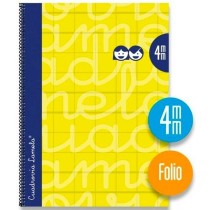 Cahier Lamela 4 mm Jaune Din A4 5 Pièces 80 Volets