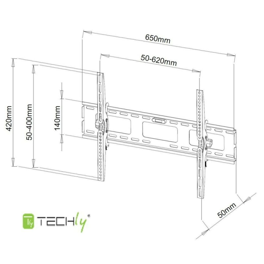 Support de TV Techly 301276 65" 60 Kg