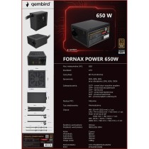 Power supply GEMBIRD CCC-PSUBRONZE-650W