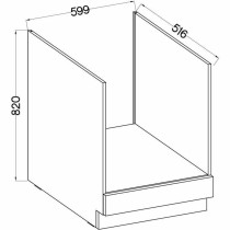 Backofenschrank Grau 60 x 51,6 x 85 cm