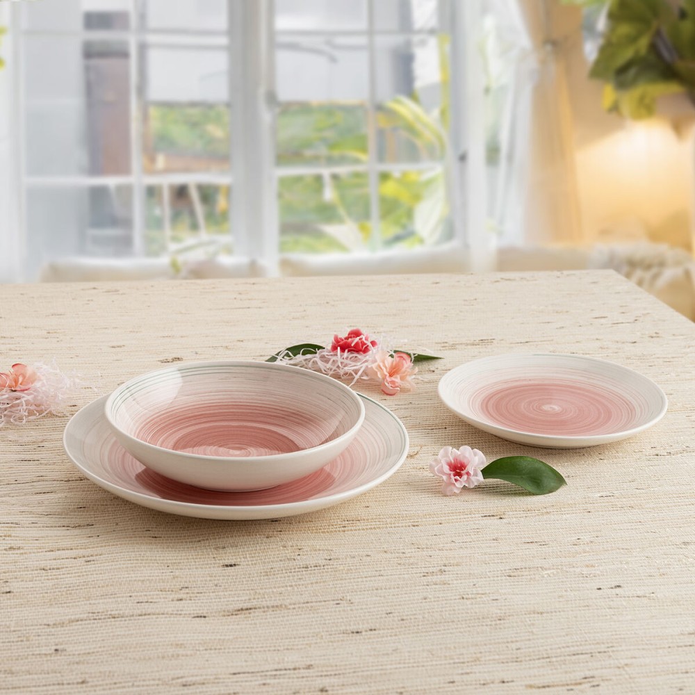 Geschirr Quid Velvet Rosa aus Keramik 18 Stücke