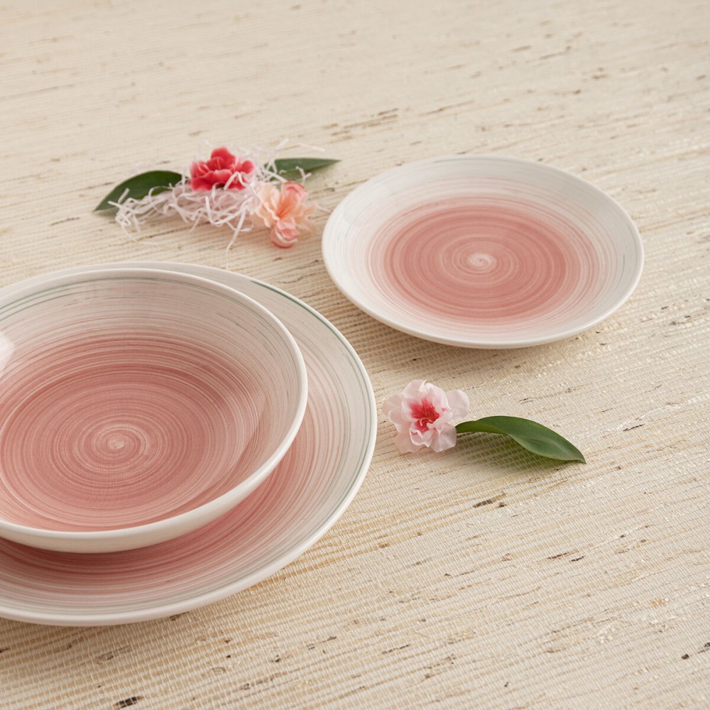 Geschirr Quid Velvet Rosa aus Keramik 18 Stücke