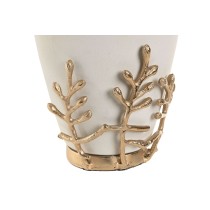 Vase Home ESPRIT White Golden Aluminium Modern 16 x 16 x 31 cm