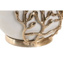 Vase Home ESPRIT Weiß Gold Aluminium Moderne 19 x 19 x 18 cm