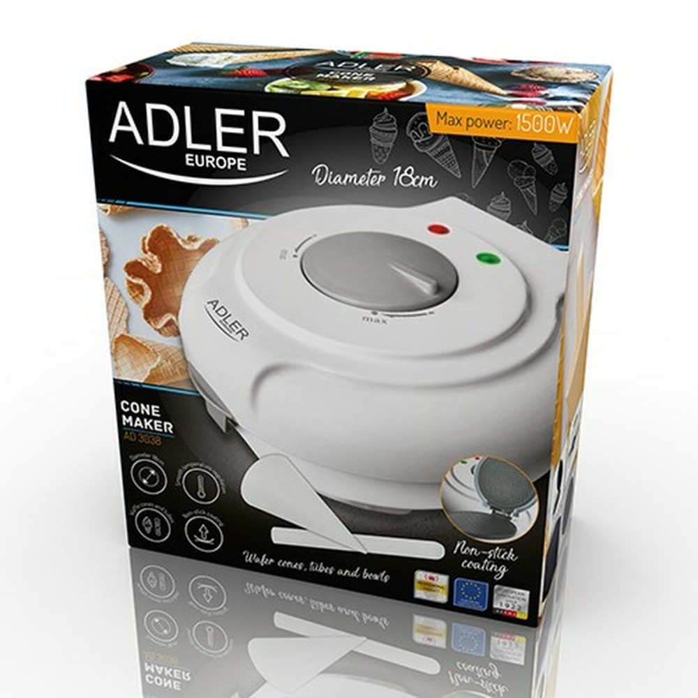 Waffeleisen Adler AD 3038 Weiß Grau 1500 W