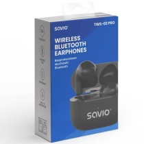 Drahtlose Kopfhörer Savio TWS-02 PRO Schwarz black