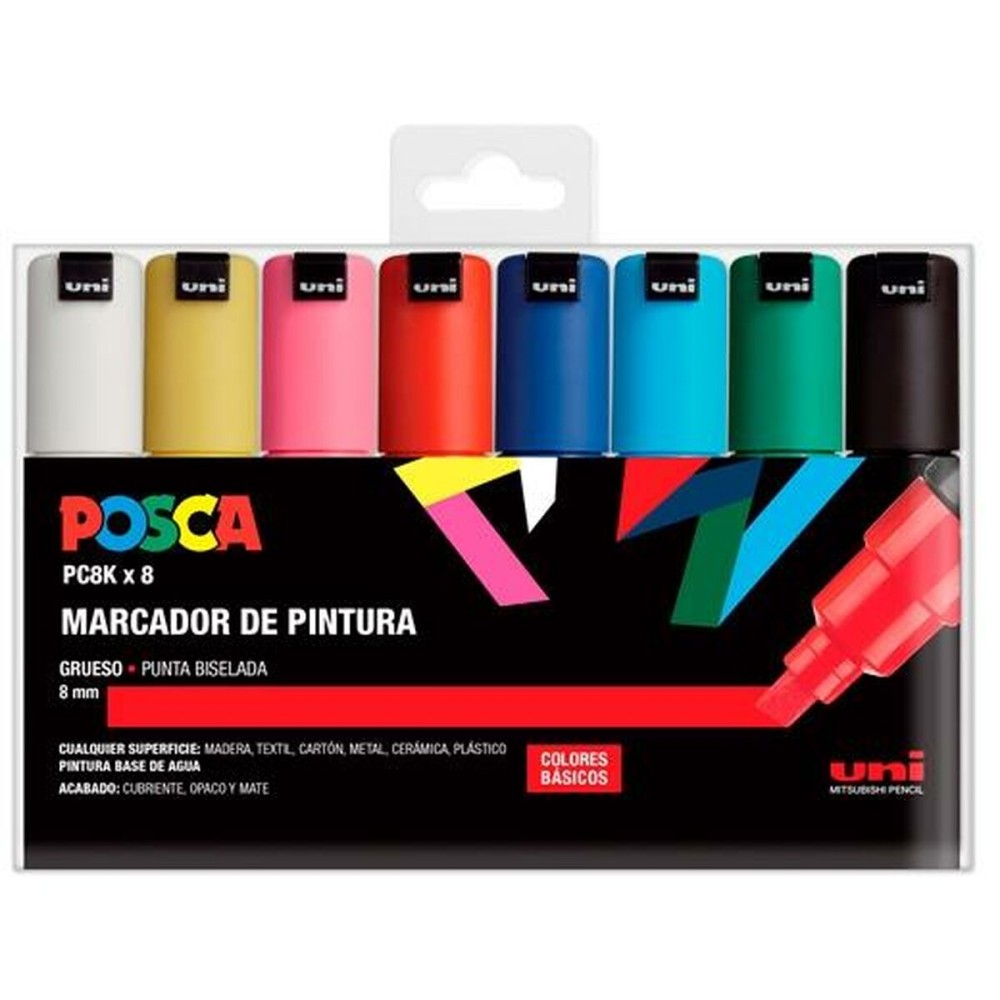 Ensemble de Marqueurs POSCA PC-8K Multicouleur 8 mm 8 Pièces