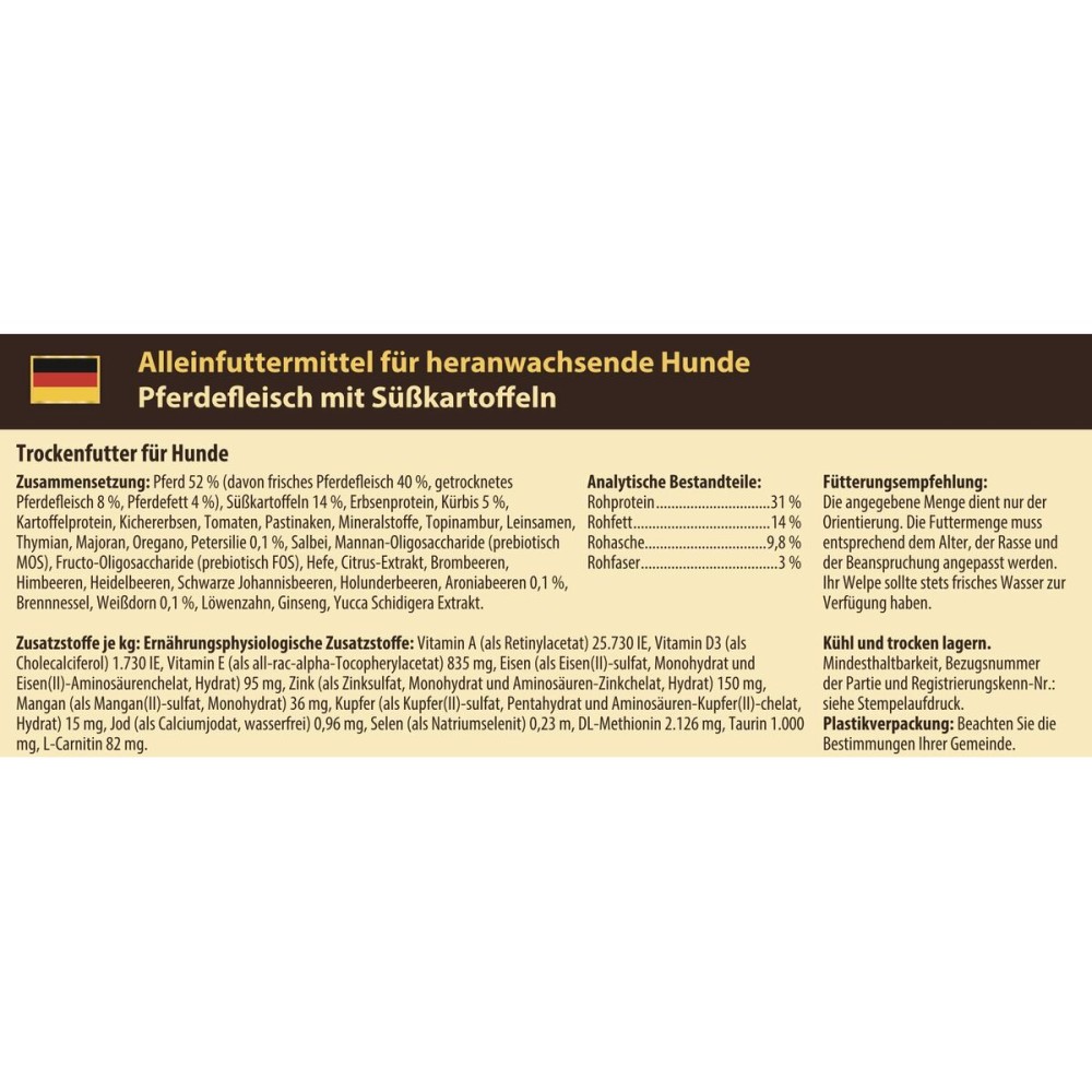 Futter Wolfsblut Welpe/Junior Fleisch Süßkartoffel 12,5 Kg