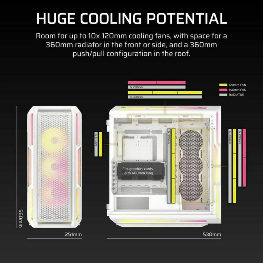 ATX Semi-tower Box Corsair CC-9011299-WW White Multicolour