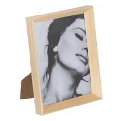 Fotorahmen Beige Holz Kristall 17 x 2,5 x 22 cm