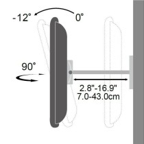 Support de table d'écran Techly 301436 70" 42"