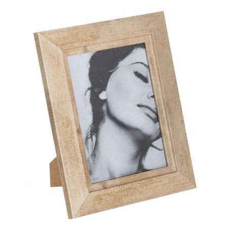 Fotorahmen Beige Holz Kristall 21,5 x 26,5 cm