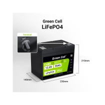 Batterie pour Système d'Alimentation Sans Interruption Green Cell LFPGC12V50AH 12 V