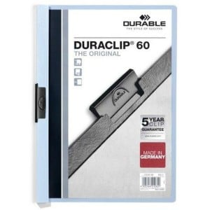 Portfoliomappe Durable Duraclip 60 Blau Durchsichtig A4 25 Stücke