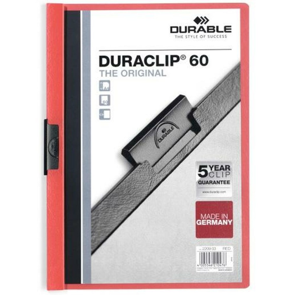 Dossier de Portefeuilles Durable Duraclip 60 Rouge Transparent A4 25 Pièces