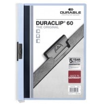 Portfoliomappe Durable Duraclip 60 Blau Durchsichtig A4 25 Stücke