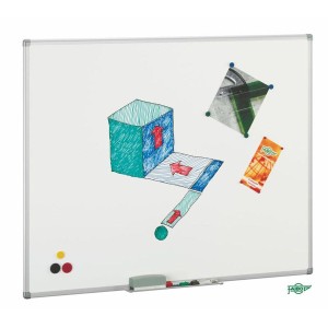 Magnetic board Faibo 122 x 100 cm Aluminium Steel White Silver