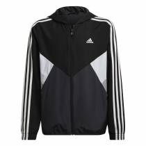 Veste de Sport pour Enfants Adidas Coupe-Vent Colorblock Noir