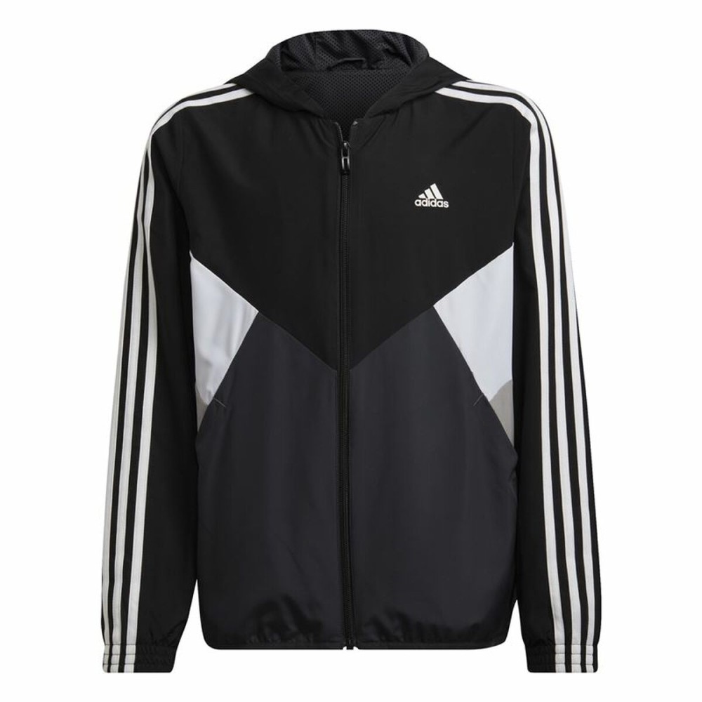 Sportjacke für Kinder Adidas Coupe-Vent Colorblock Schwarz