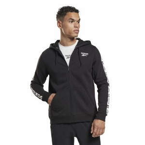 Men's Sports Jacket Reebok Identity Tape FZ Black