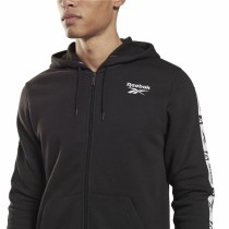 Veste de Sport pour Homme Reebok Identity Tape FZ Noir