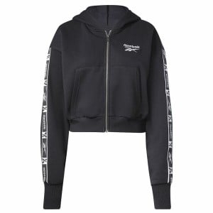 Sportjacke für Frauen Reebok Tape Pack Full Zip Schwarz