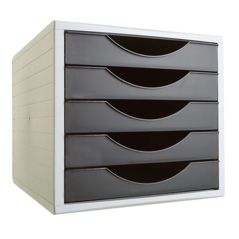 Modularer Ablageschrank Archivo 2000 ArchivoTec Serie 4000 5 Schubladen Din A4 Schwarz 34 x 27 x 26 cm