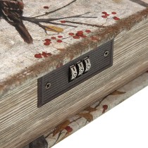 Jewelry box Versa Canvas MDF Wood 7 x 22 x 16 cm Bird